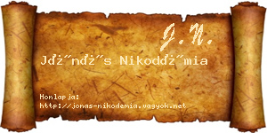 Jónás Nikodémia névjegykártya